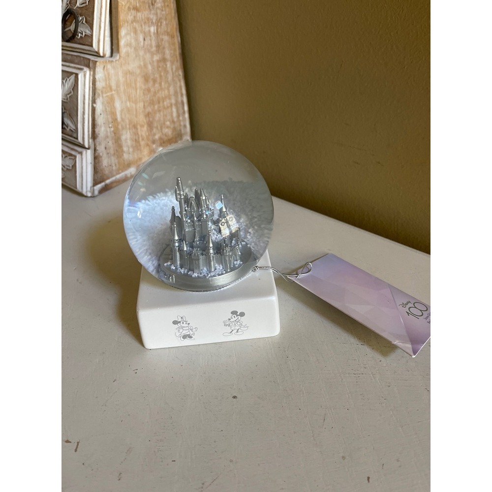 Disney Sleeping Beauty 100th Anniversary Castle Snow Globe 2023 Platinum